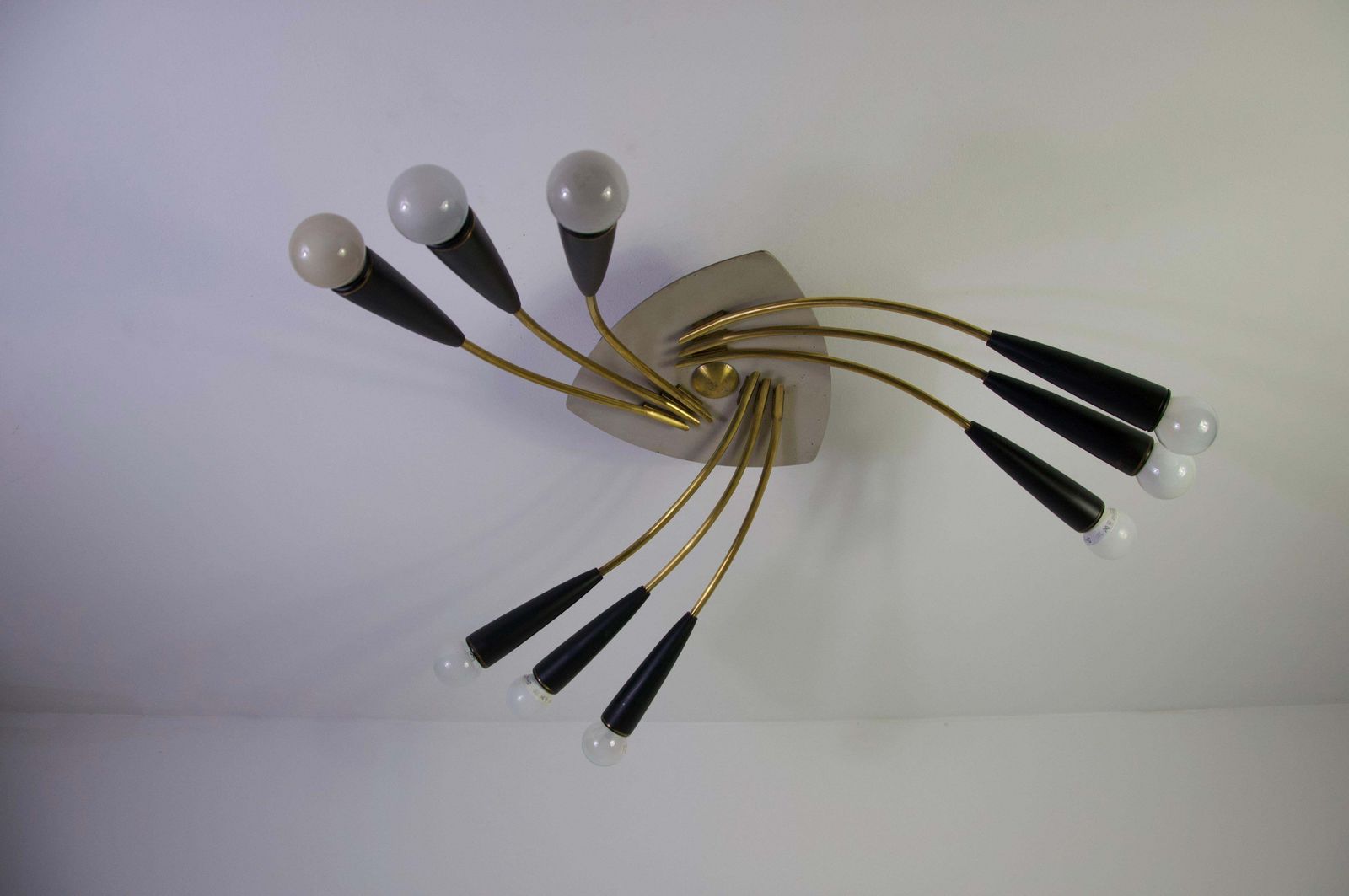 photo furniture Mid-Century Messing Sputnik Hanglamp, jaren 1950, Duitsland