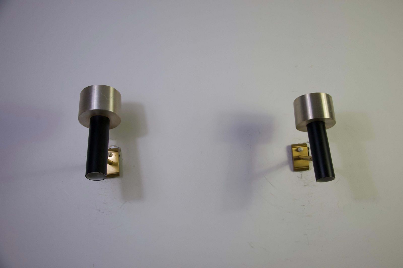 Mid Century Brass And Metal Wall Lamps By Stilux, Italy, 1960s photo for sale