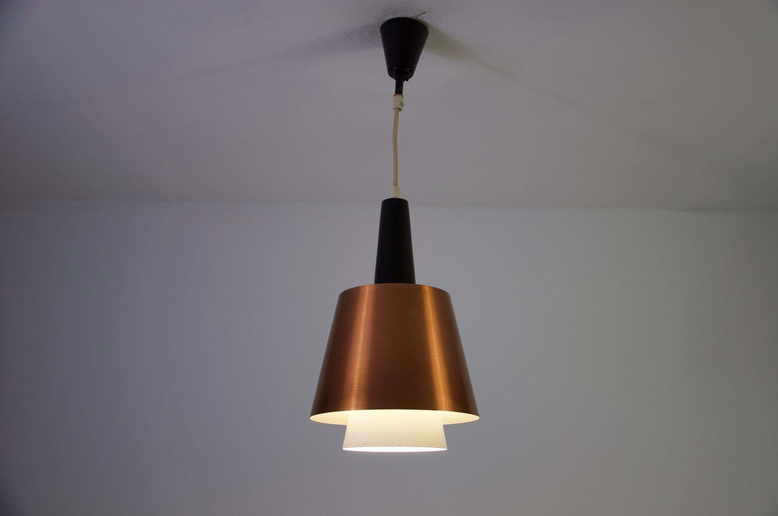 Danish Copper Pendant Lamp, 1960s photo Lighting