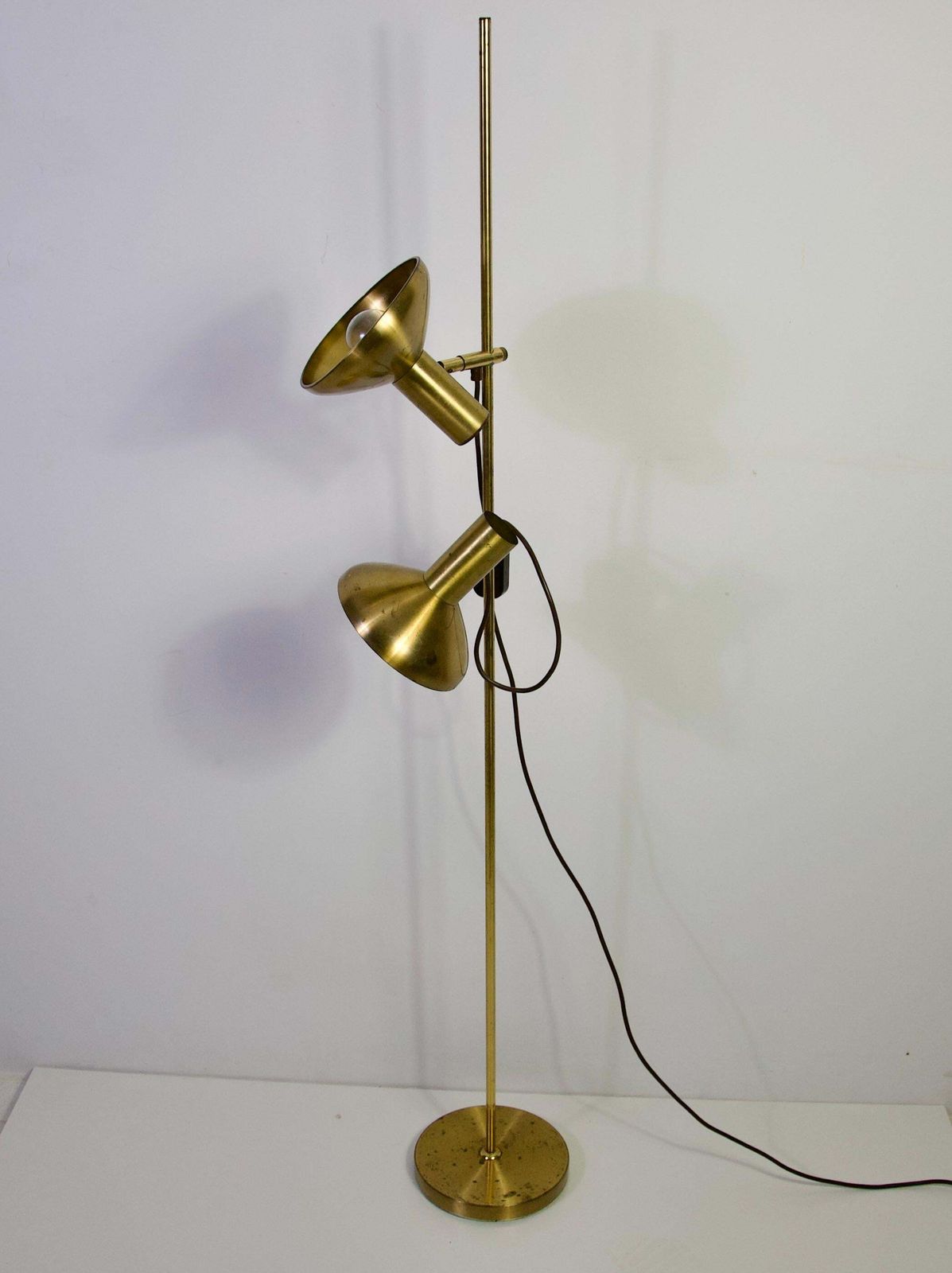 Brass Adjustable Floor Lamp, Germany, 1970s photo Lighting