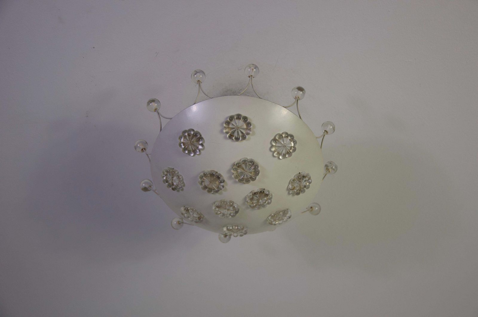 Small White Chandelier By Emil Stejnar For Rupert Nikoll, 1960s photo Lighting