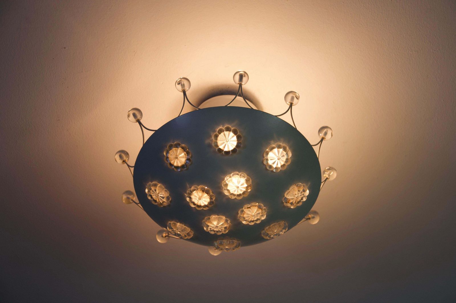 Small White Chandelier By Emil Stejnar For Rupert Nikoll, 1960s photo vintage