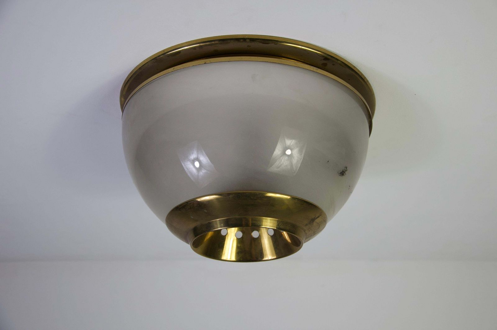 Lsp3 Brass And Glass Flush Mount By Luigi Caccia Dominioni For Azucena, 1960s photo 1822.0
