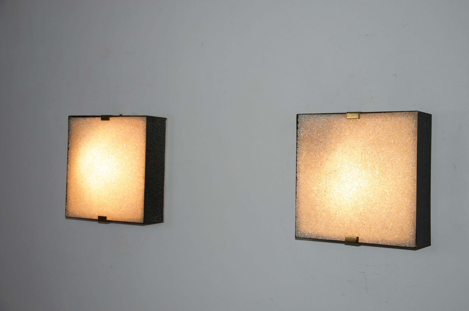 Verlichting Vierkante mid-century plafondlampen, jaren 1960, Italië photo
