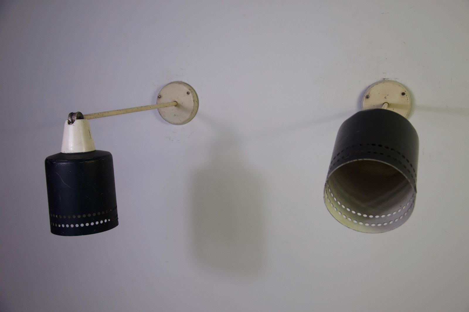 1519.0 Pair Of Mid Century Modern Adjustable Metal Wall Lamps, Germany, 1950s photo