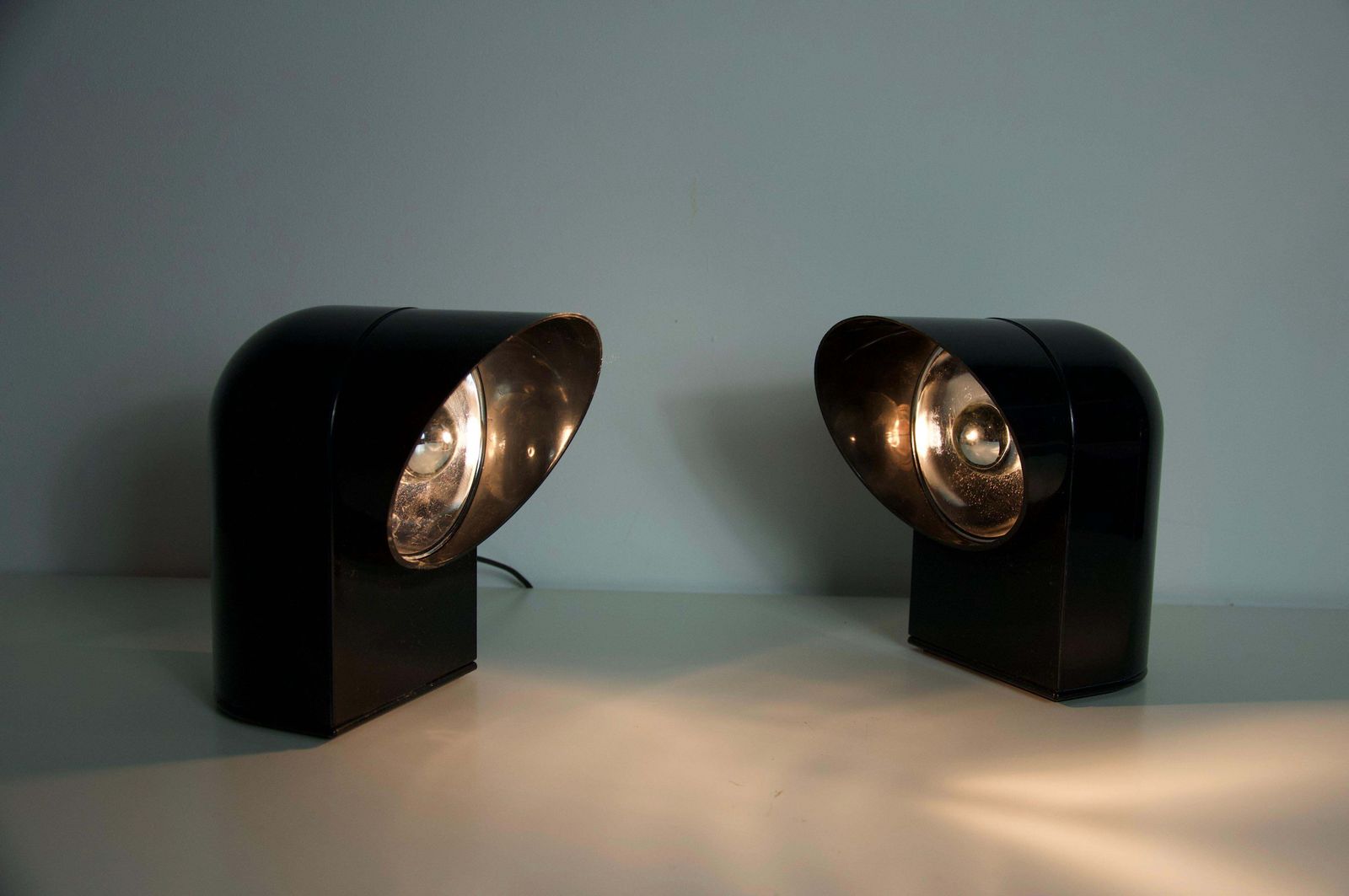 Lighting Pair Of Vintage “Oliver” Table Lamps By Paolo Piva For Lumenform, Italy, 1970s photo