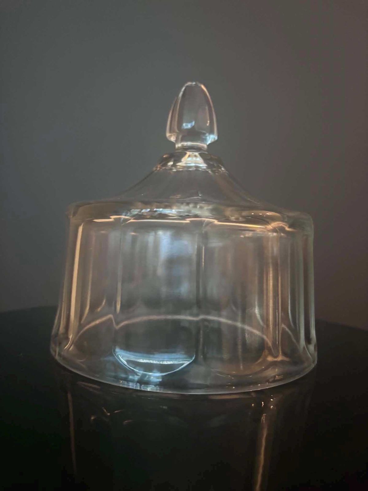 191.0 Vintage Val Saint Lambert Molded Crystal Cheese Dome With Lid Belgian Crystal Butter Cover Mid Century Modern Glass Cloche Vsl Belgium 1950s photo