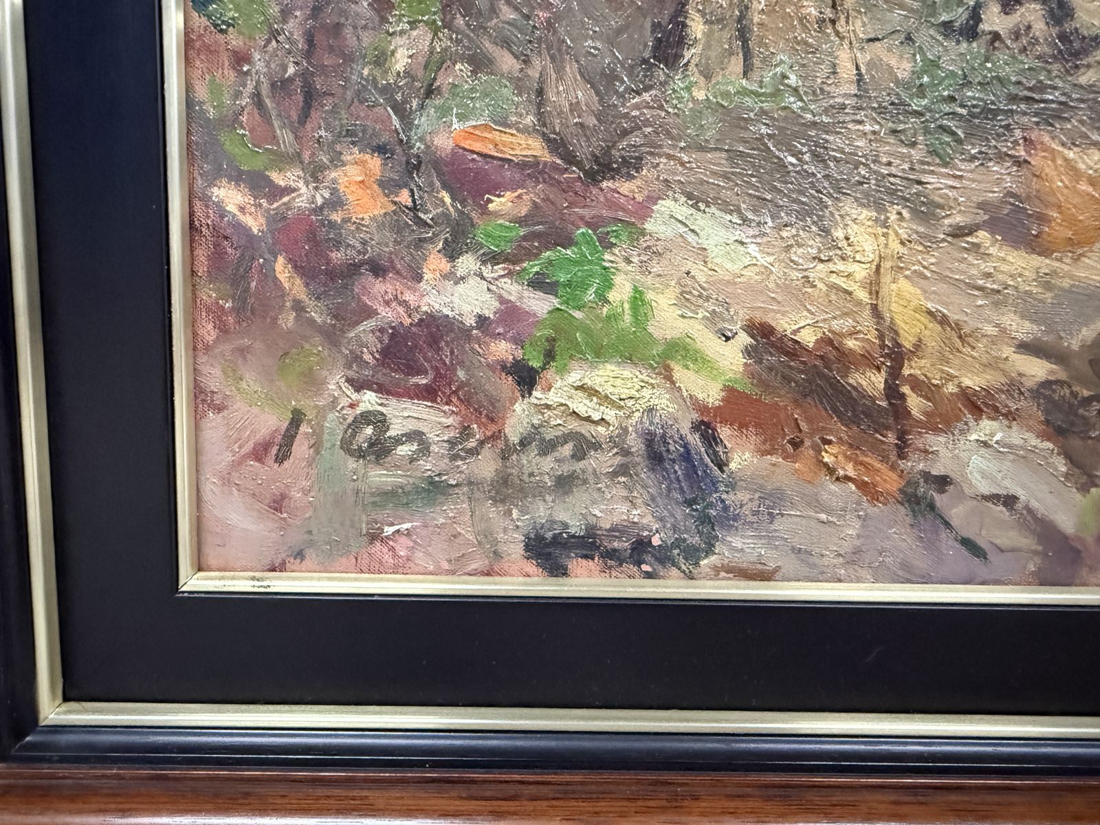 Joaquin Asensio Marine, paysage impressionniste de mas catalan méditerranéen, huile sur toile, Espagne, années 1930 photo for sale