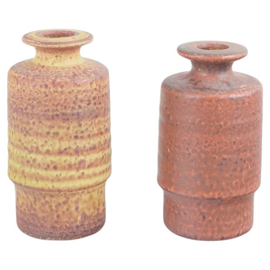 Mobach Ceramics, Nederland. Twee Stoneware Vazen, Midden 20e Eeuw.