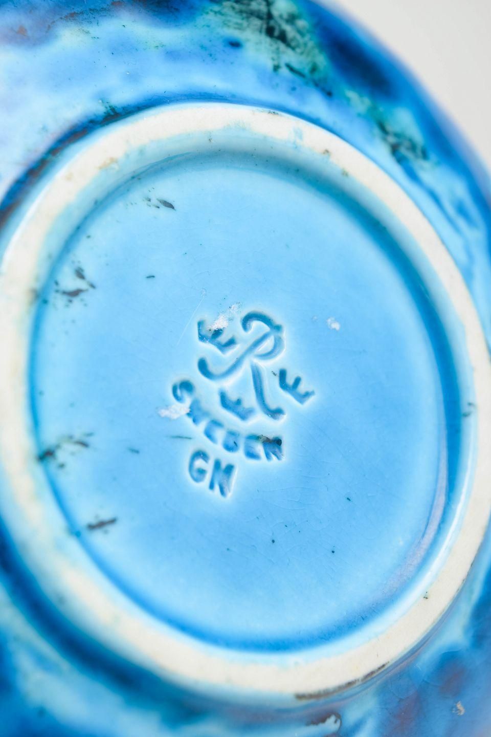 Petite coupelle en céramique Gunnar Nylund pour Rörstrand, glaçure bleu turquoise. photo Décoration