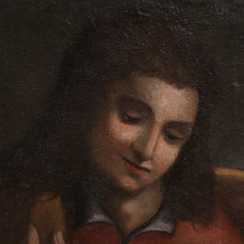 Antiek Italiaans schilderij, Jozef en de vrouw van Potifar, 17e eeuw photo Kunst