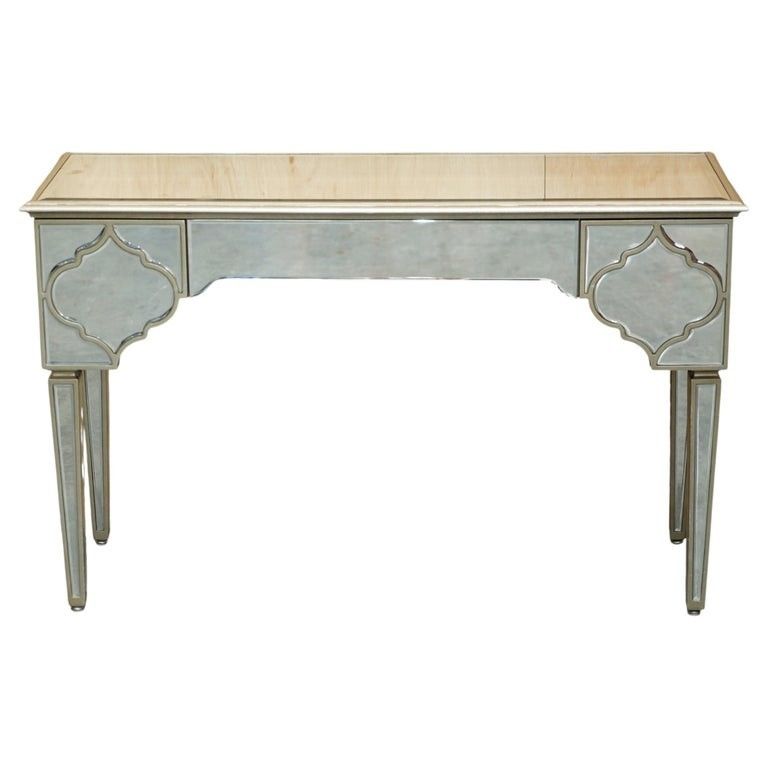 Venetian Glass Mirrored Dressing Table Base With Three Large Drawers Console