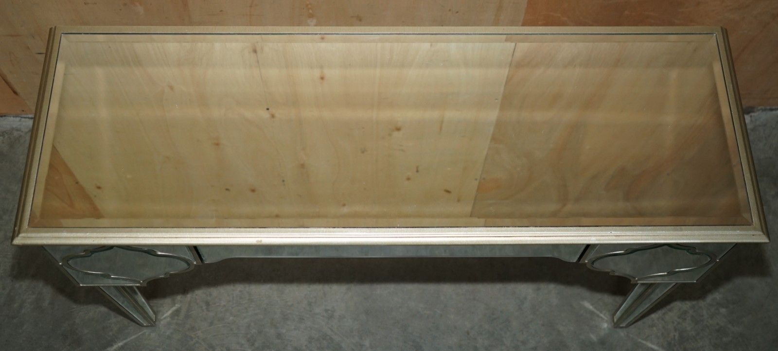photo for sale Venetian Glass Mirrored Dressing Table Base With Three Large Drawers Console