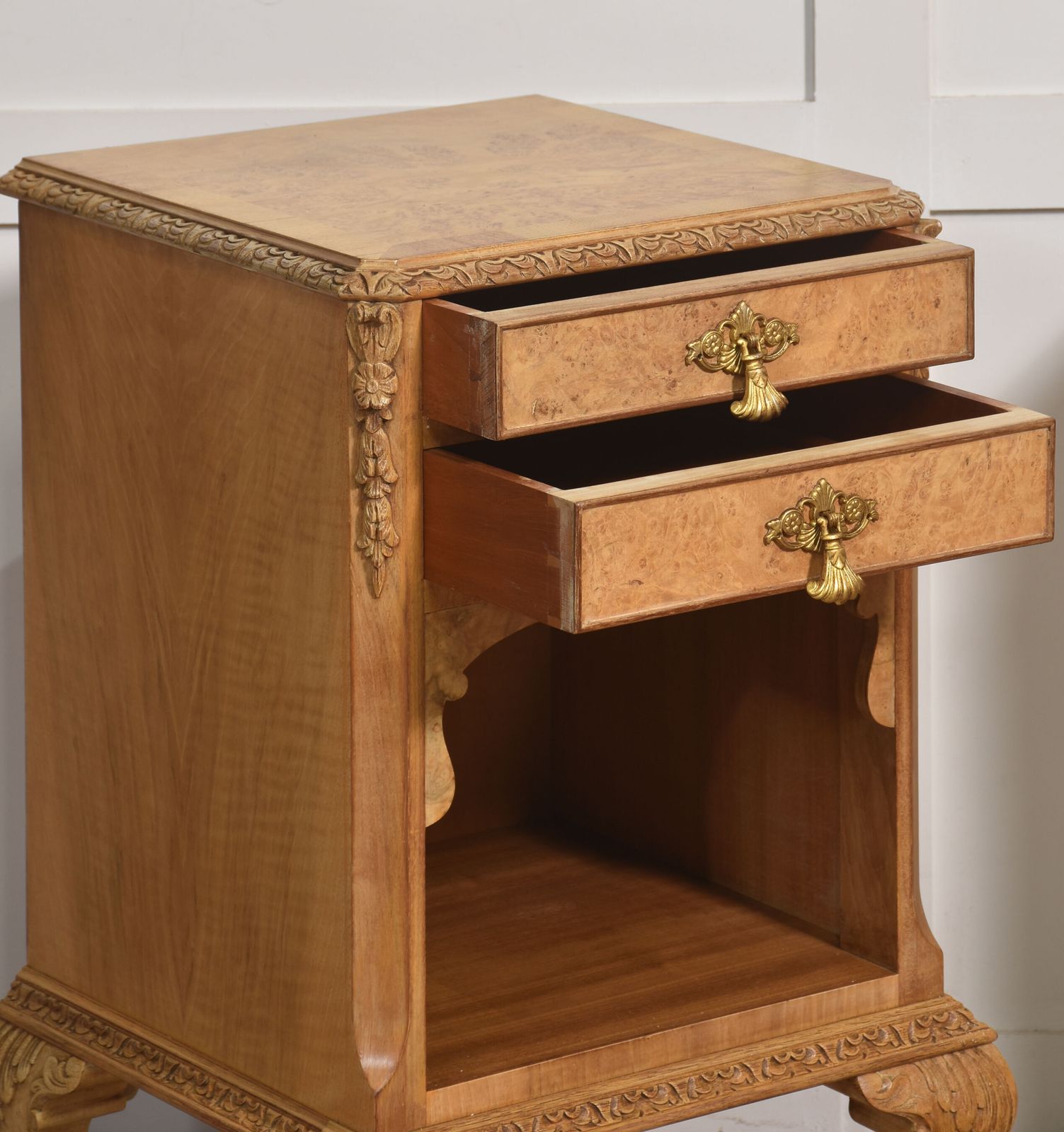 Pair Of Burr Walnut Bedside Cabinets photo 2214.0