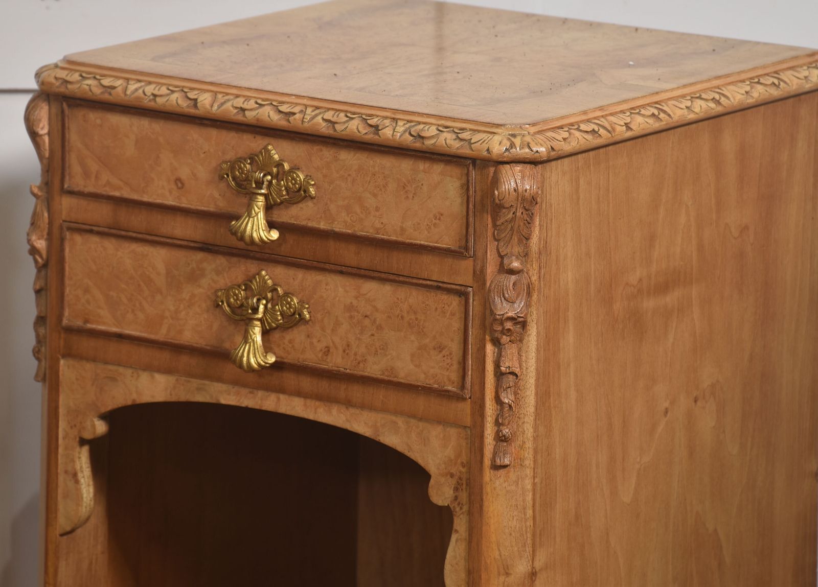 photo for sale Pair Of Burr Walnut Bedside Cabinets