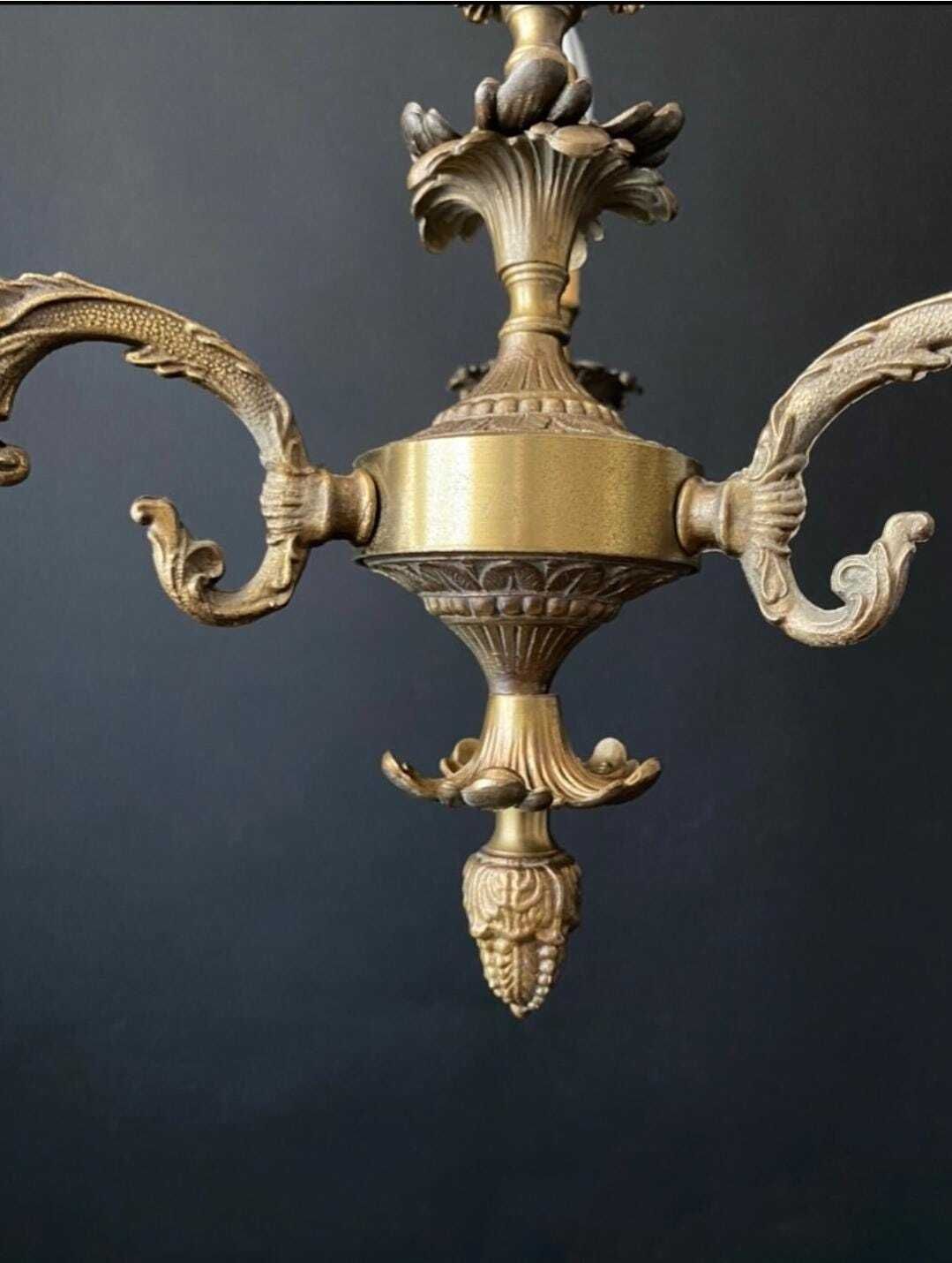 370.0 Lustre d'époque à décors en céramique photo
