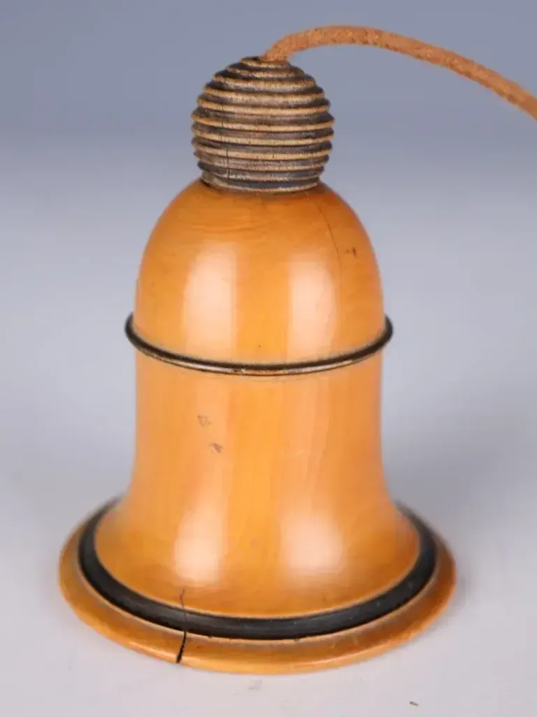 Antique Turned Treen Bell Light Pull Switch photo buy
