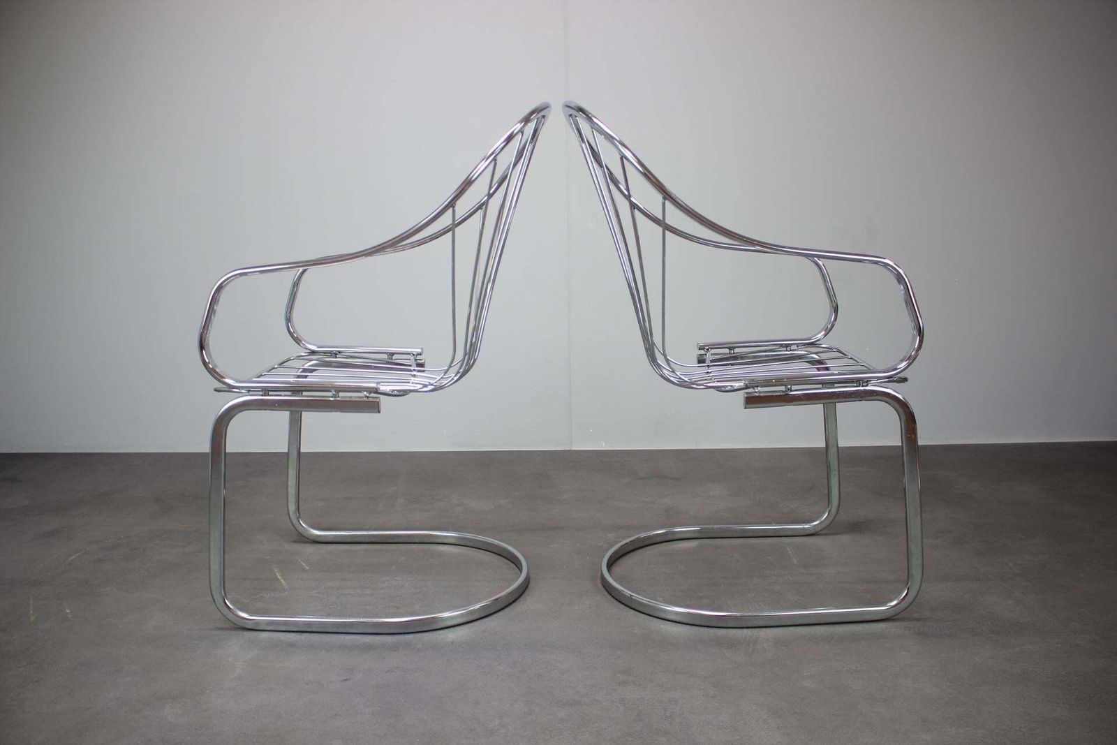 Set Of Four Chrome Dining Chairs By Gastone Rinaldi For Rima, Italy, Circa 1970s photo Furniture