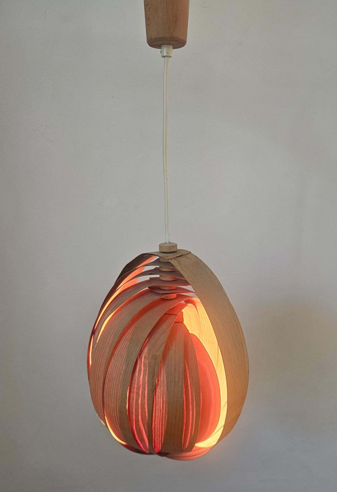 Zeldzame mid-century houten hanglamp in de stijl van Hans Agne Jakobsson, Zweden, jaren 1960 photo buy