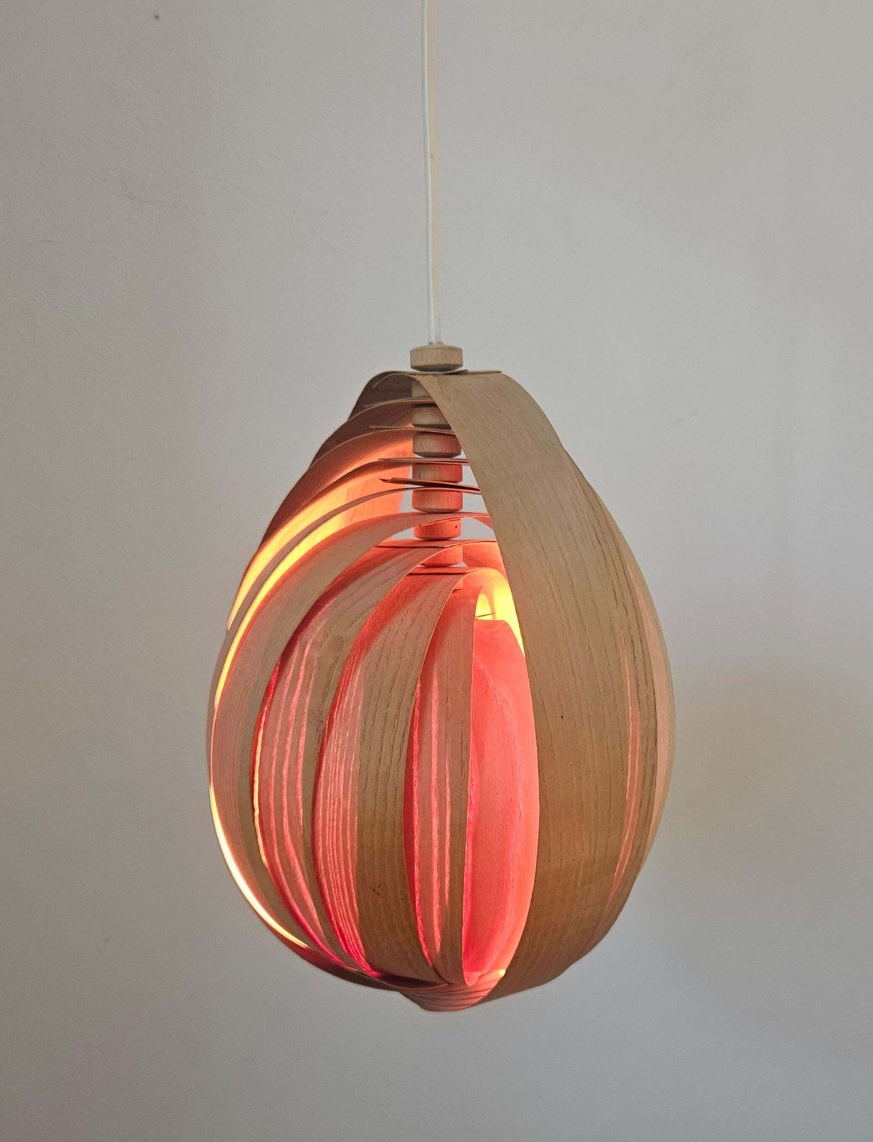 photo furniture Zeldzame mid-century houten hanglamp in de stijl van Hans Agne Jakobsson, Zweden, jaren 1960