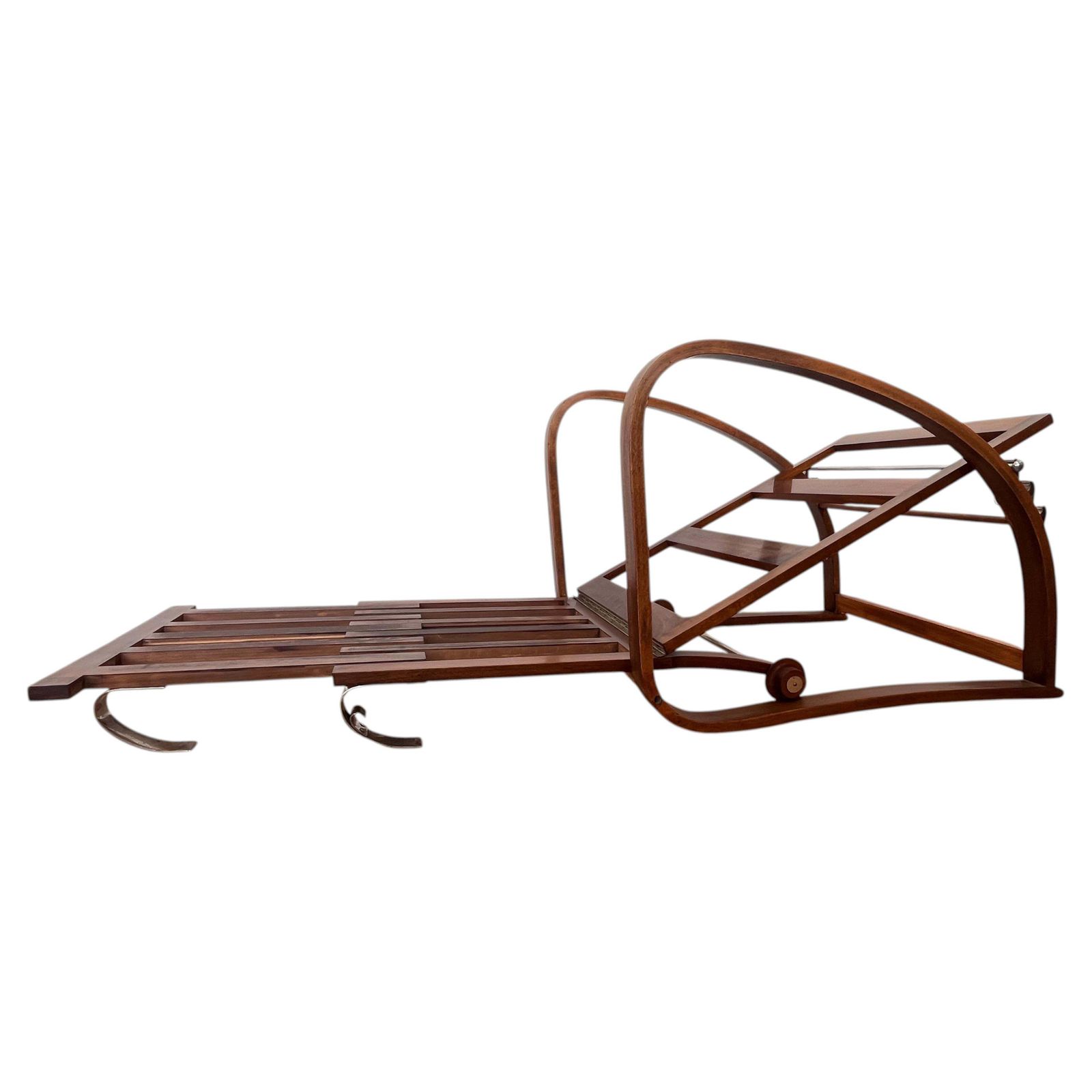 Zeer zeldzame verstelbare fauteuil H 74 van Jindřich Halabala voor UP Závody, jaren 1930