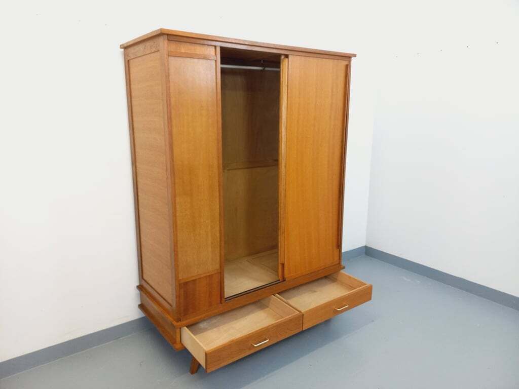 Wardrobe With Two Oak Doors 3, 1960s photo for sale