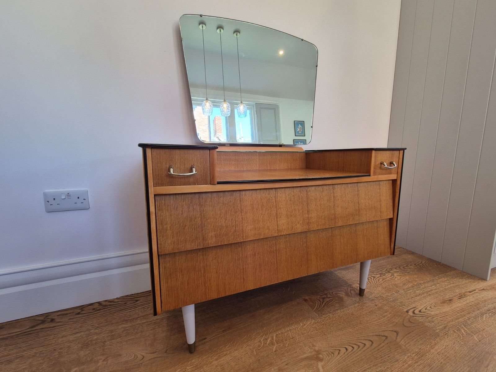 photo furniture Avalon Yatton Mid Century Teak Dressing Table & Mirror Fully Restored