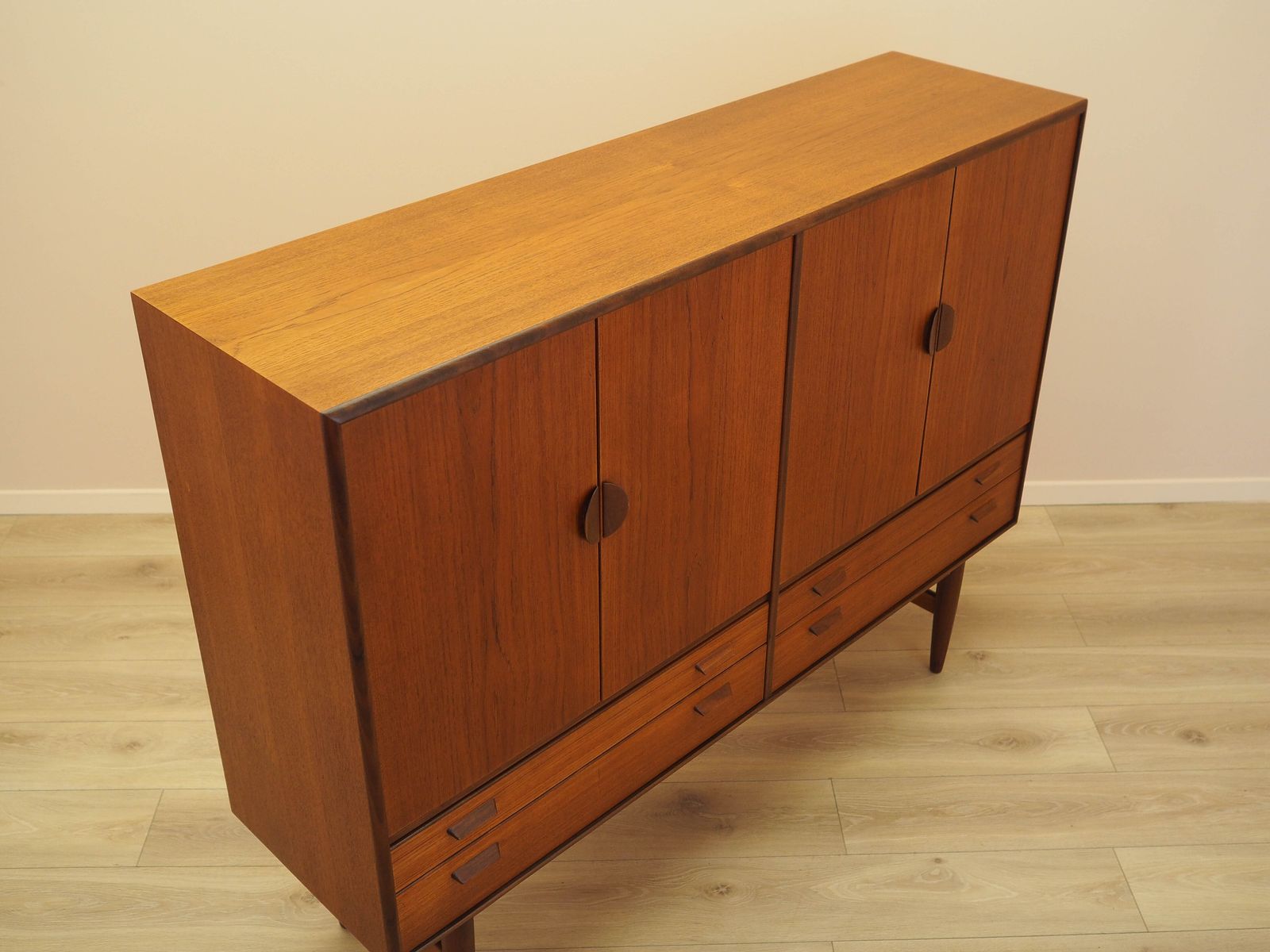 Teakhouten highboard, Deens design, jaren 1960, gemaakt in Denemarken photo vintage