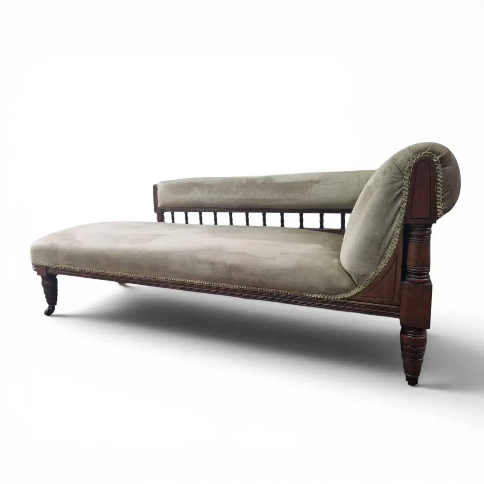 Furniture Victorian Style Chaise Longue Button Back Daybed Lounge Chair Sofa Settee photo