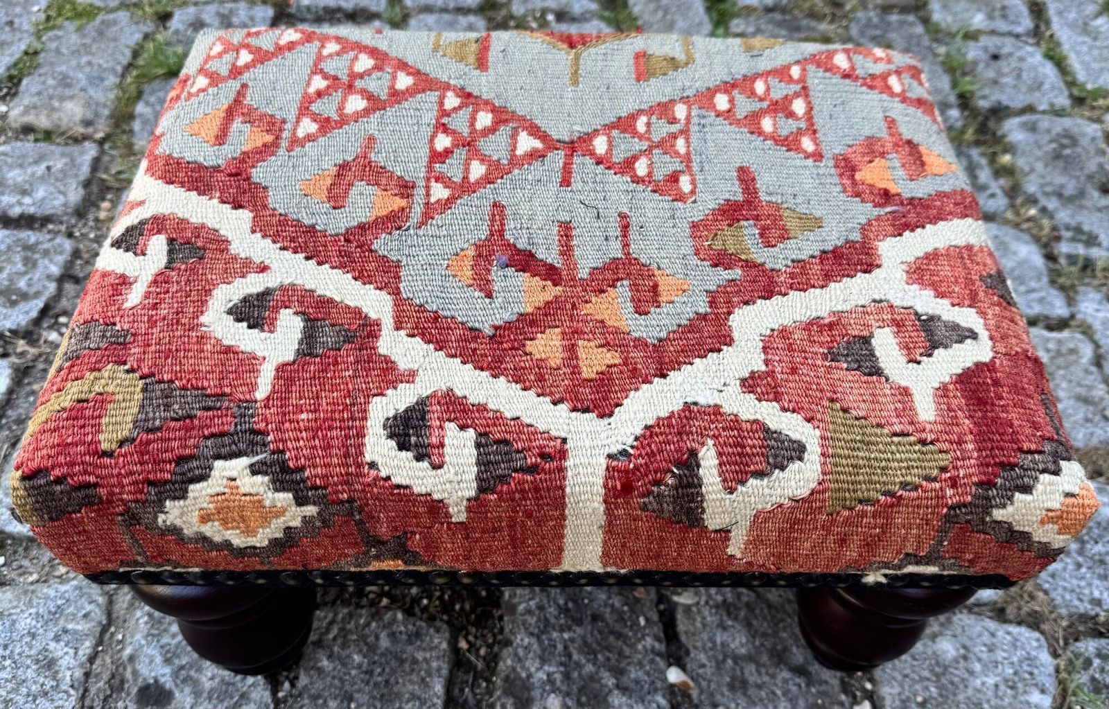 Kilim Covered Stool 0.42m X 0.31m X H0.25m photo 260.0