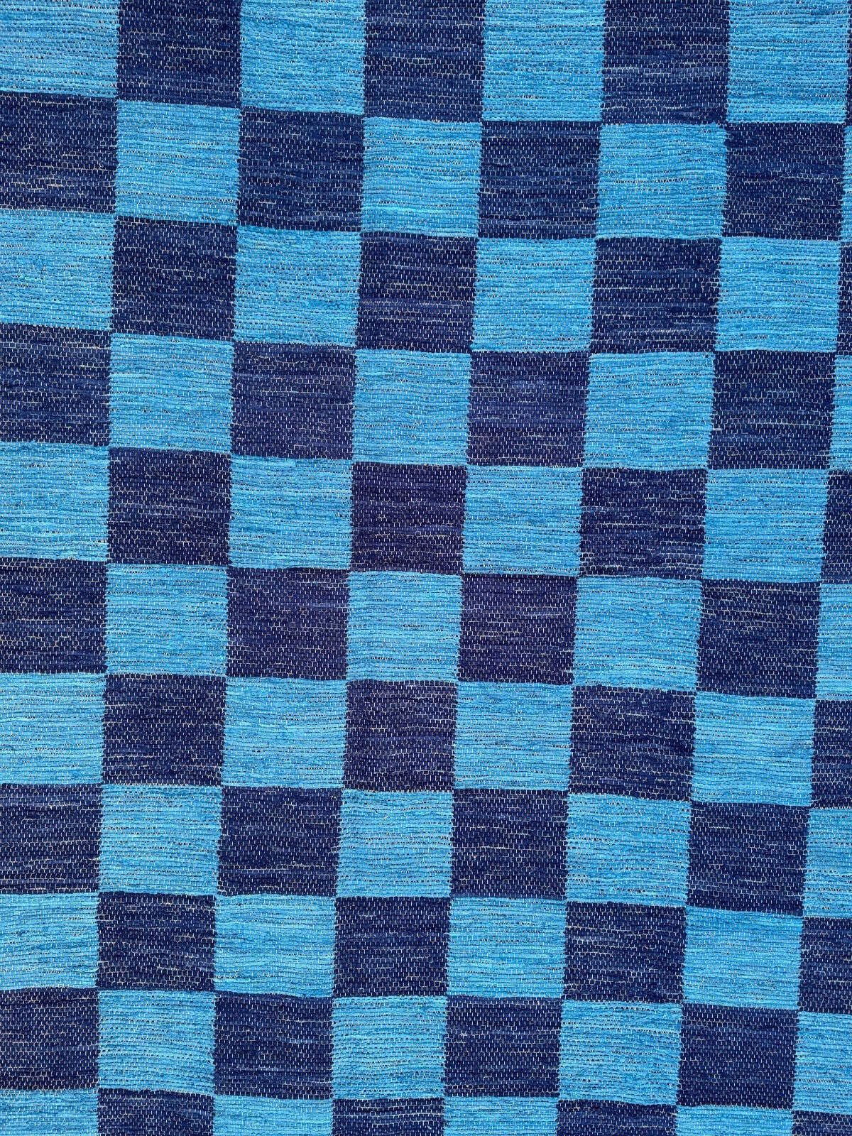 Vintage Swedish Style 315x330 Cm Square, Checkerboard Chindi Rug, Schackruta photo furniture