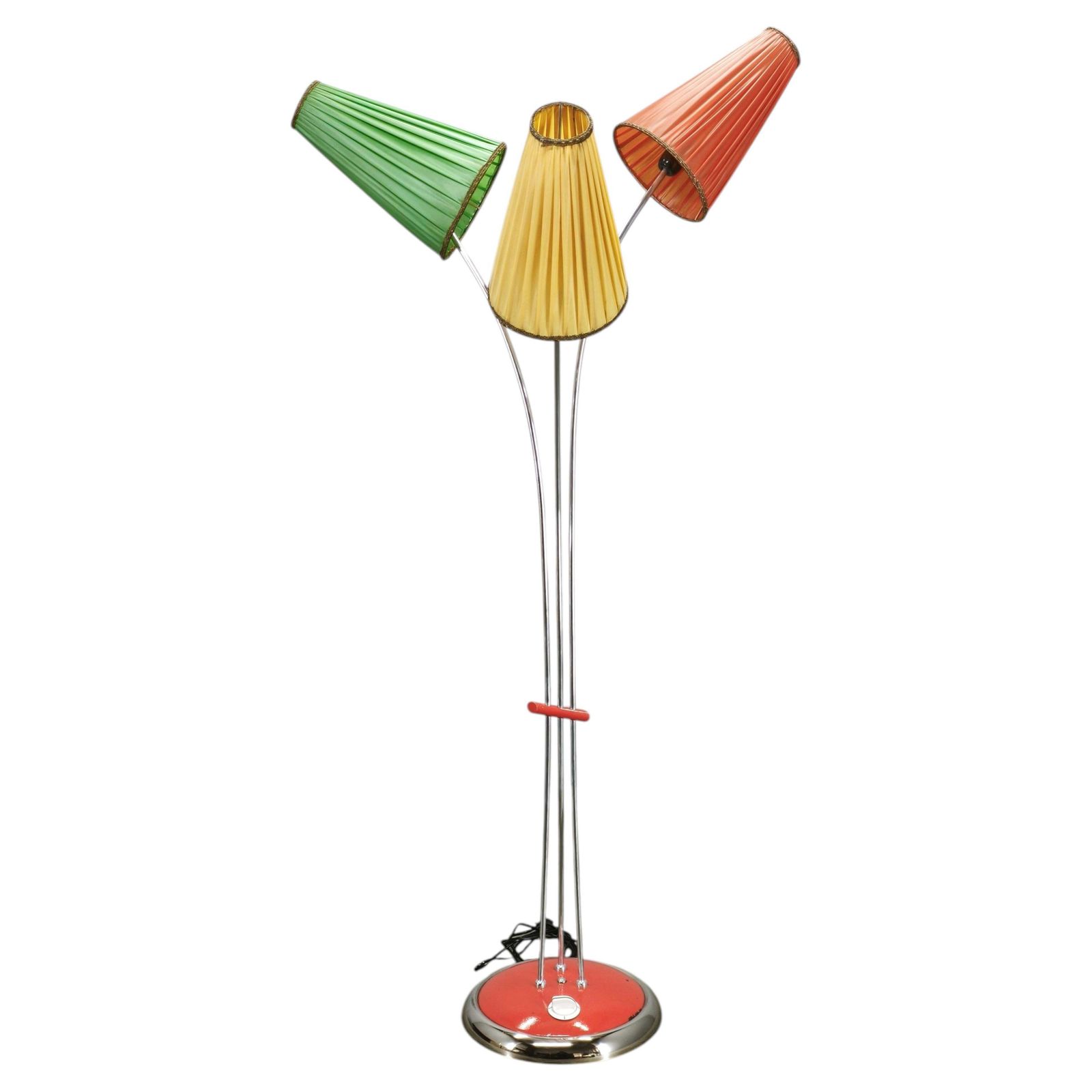 Lampadaire allemand à trois bras réglables, années 1960