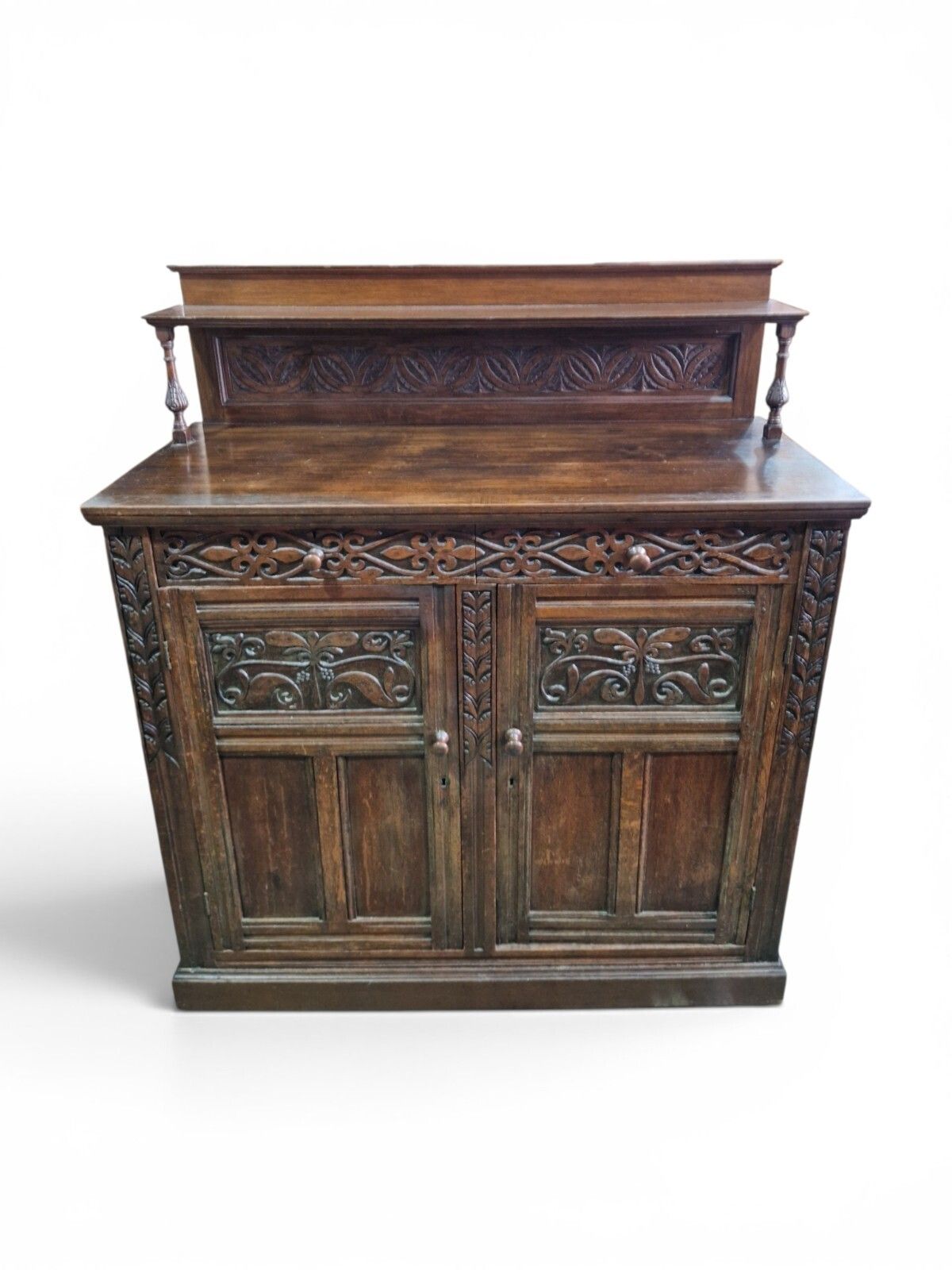 Antique Carved Oak Buffet Sideboard Cabinet Dresser Display Cupboard Storage photo for sale