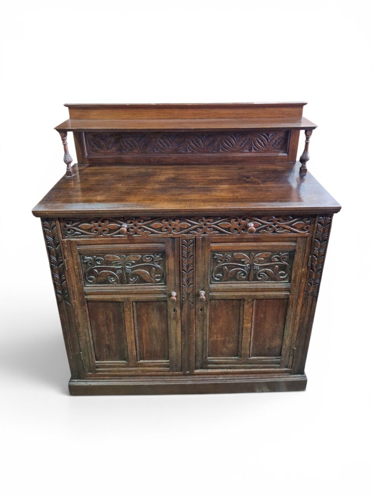 Antique Carved Oak Buffet Sideboard Cabinet Dresser Display Cupboard Storage photo Furniture