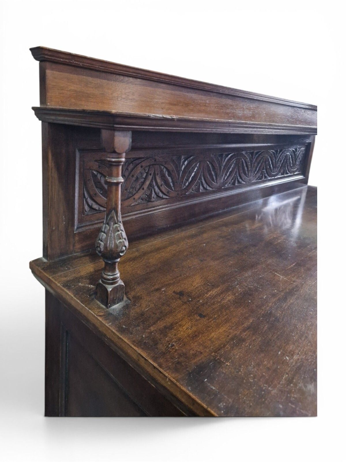 Antique Carved Oak Buffet Sideboard Cabinet Dresser Display Cupboard Storage photo vinterior