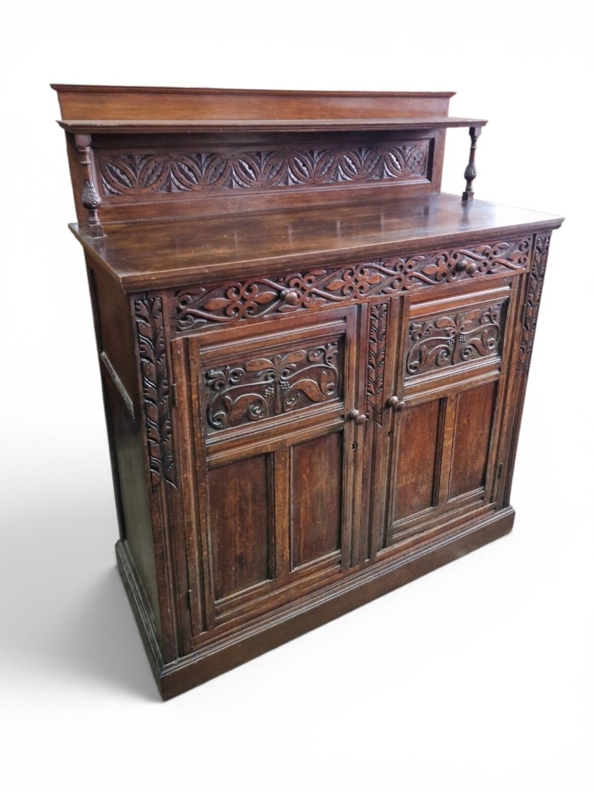 Antique Carved Oak Buffet Sideboard Cabinet Dresser Display Cupboard Storage photo buy