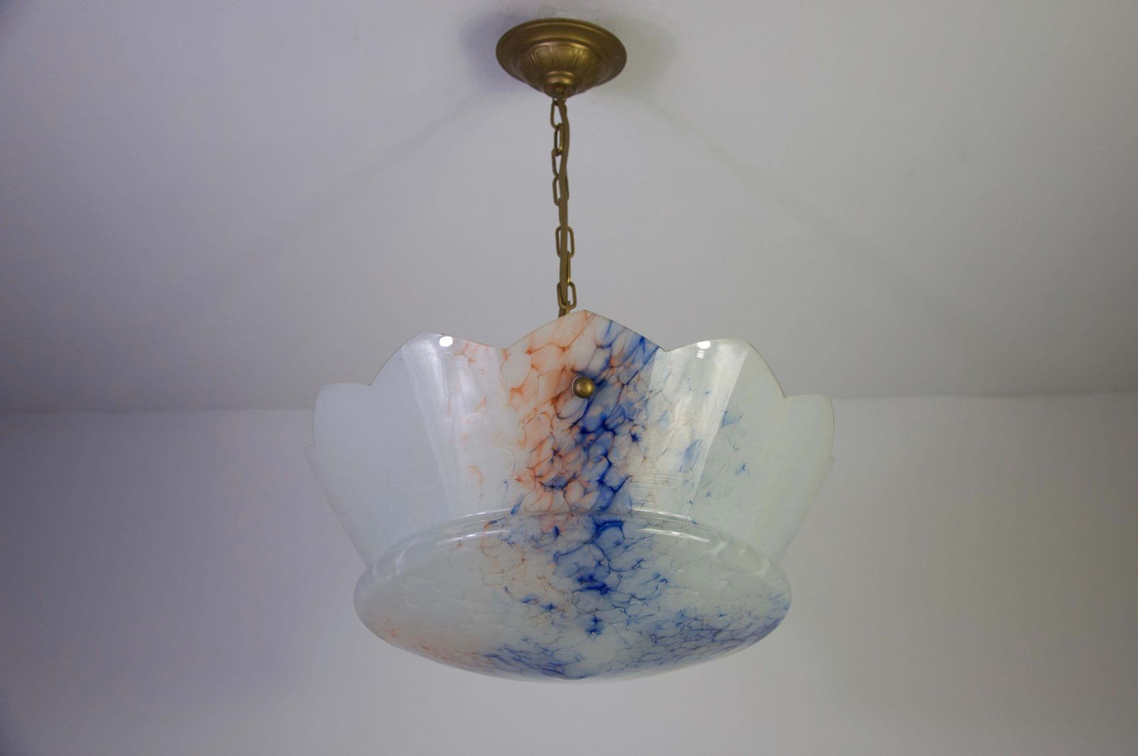 Art Deco Glass Pedant Lamp, 1930s, Germany photo for sale