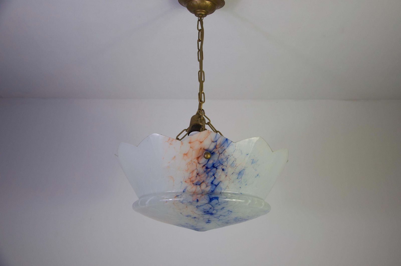 Art Deco Glass Pedant Lamp, 1930s, Germany photo Lighting