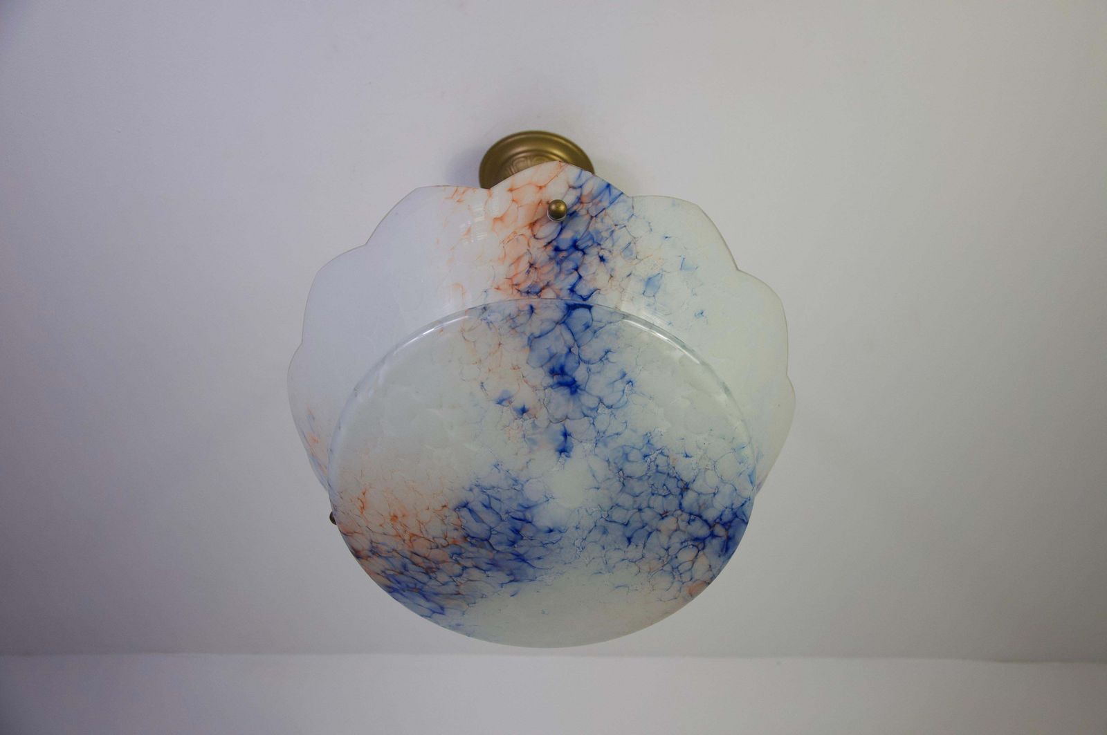 Art Deco Glass Pedant Lamp, 1930s, Germany photo vintage