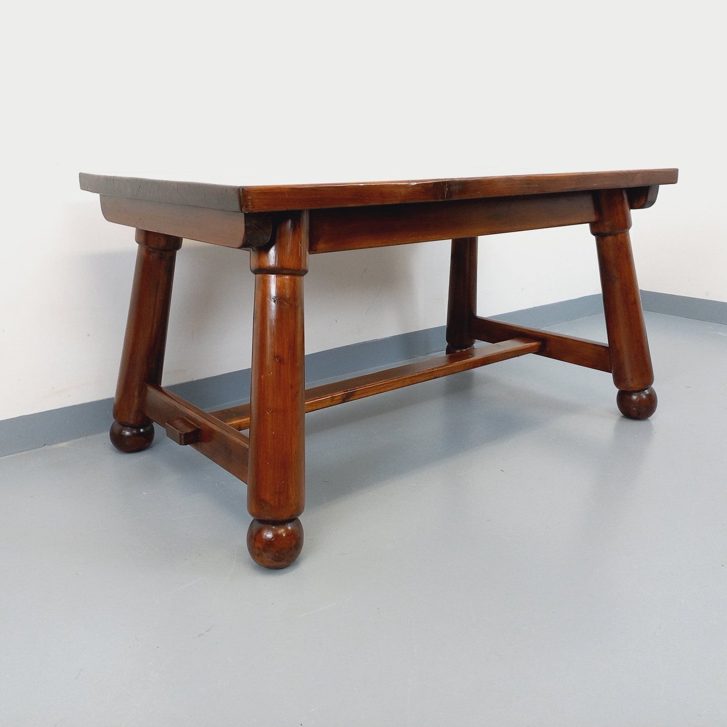 Georges Robert Brutalist Rectangular Pine Table photo Furniture