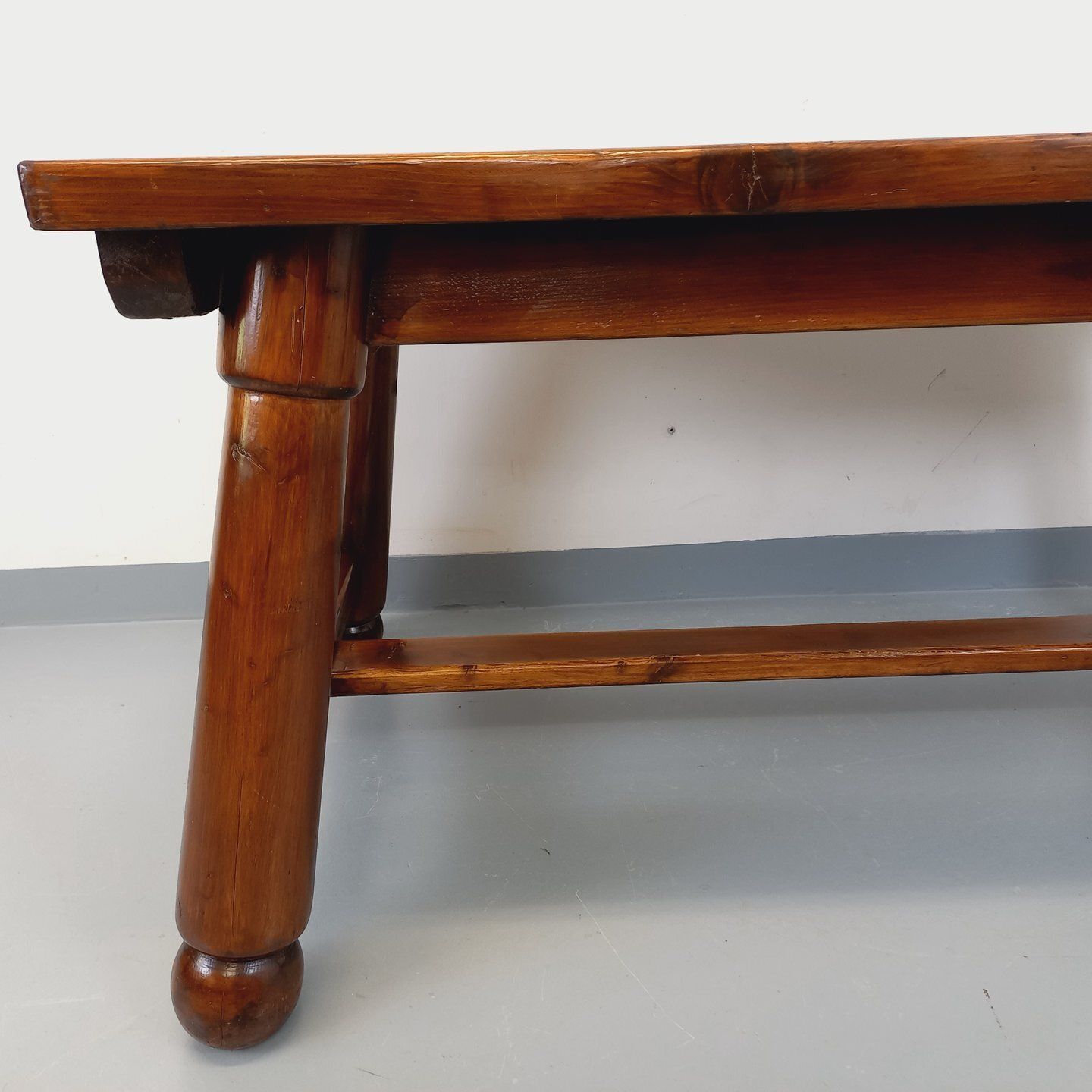 photo for sale Georges Robert Brutalist Rectangular Pine Table