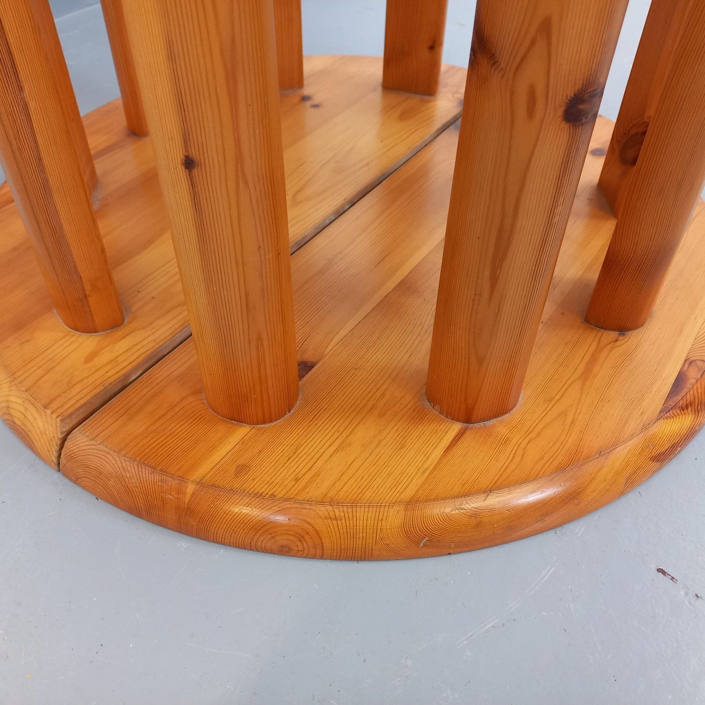photo vintage Round Table In The Style Of Rainer Daumiller, Made Of Pine, 2