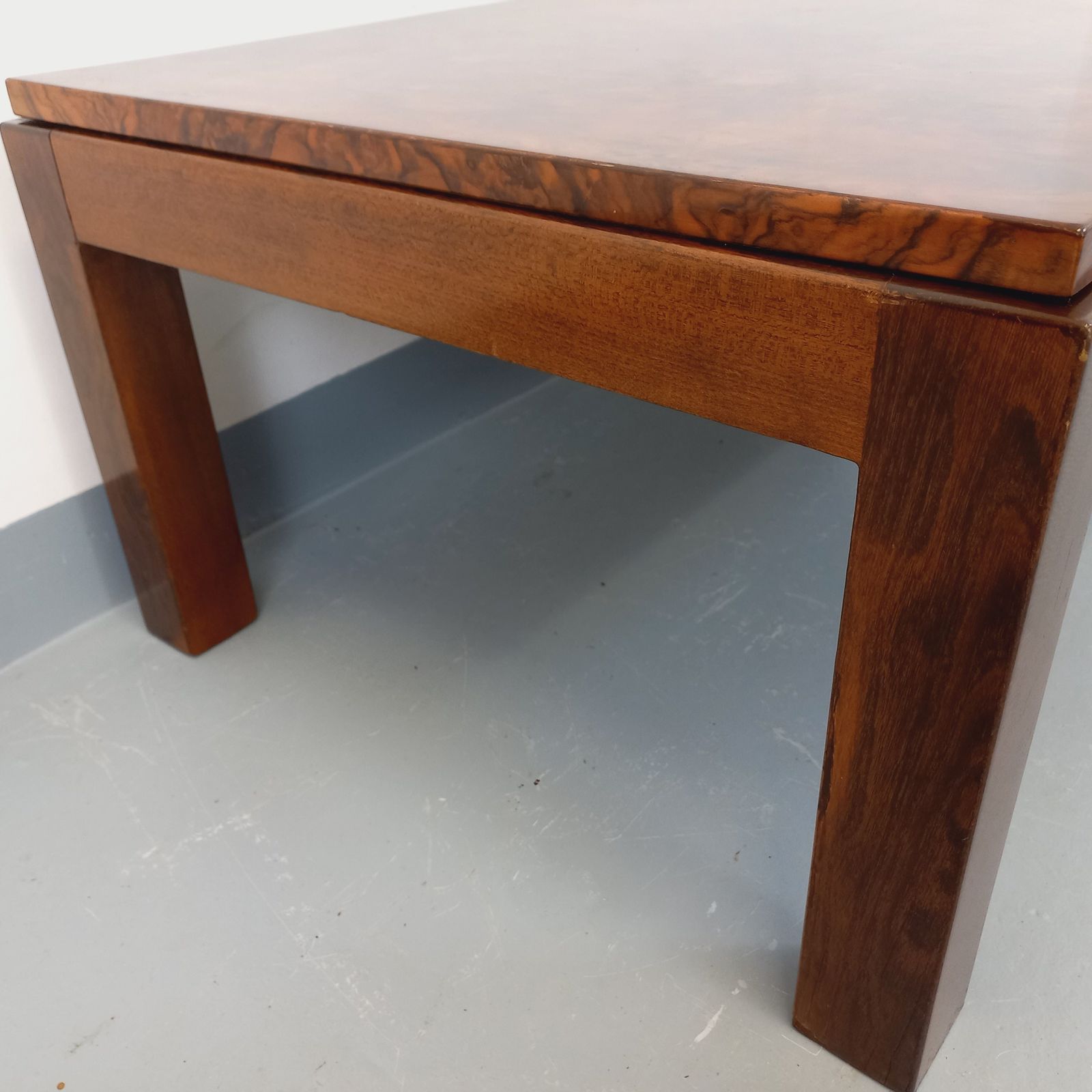 Rectangular Coffee Table In Elm And Elm Burl photo vintage