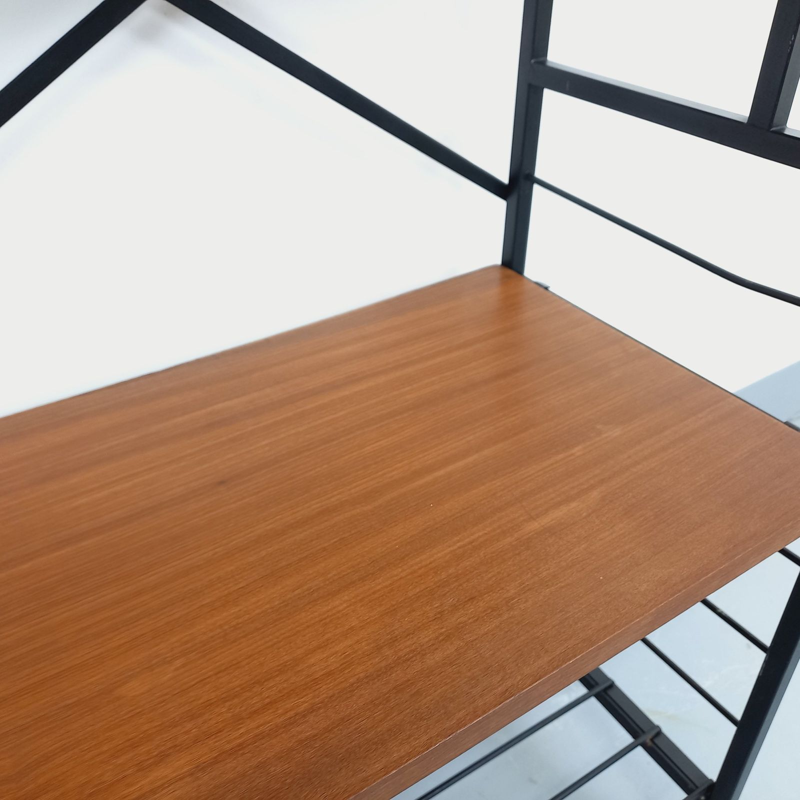 Italian Teak And Black Metal Bookcase photo buy