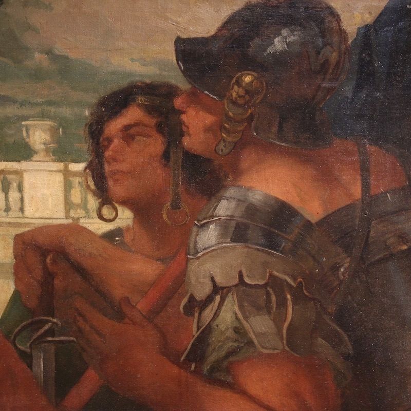 Schilderij gesigneerd Pompeo Massani, Allegorie van de Overwinning photo Kunst