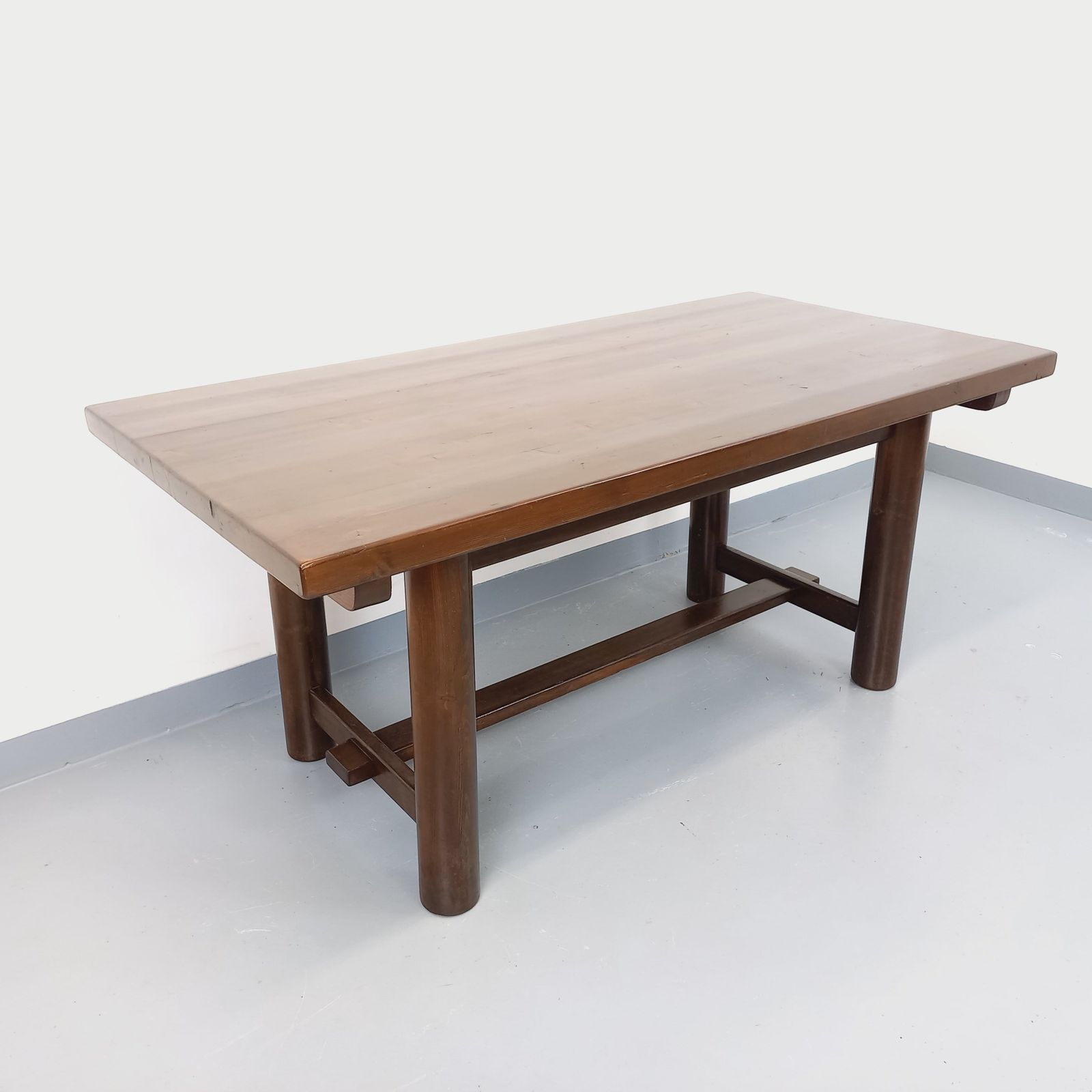 Georges Robert Brutalist Rectangular Table In Dark Pine photo furniture