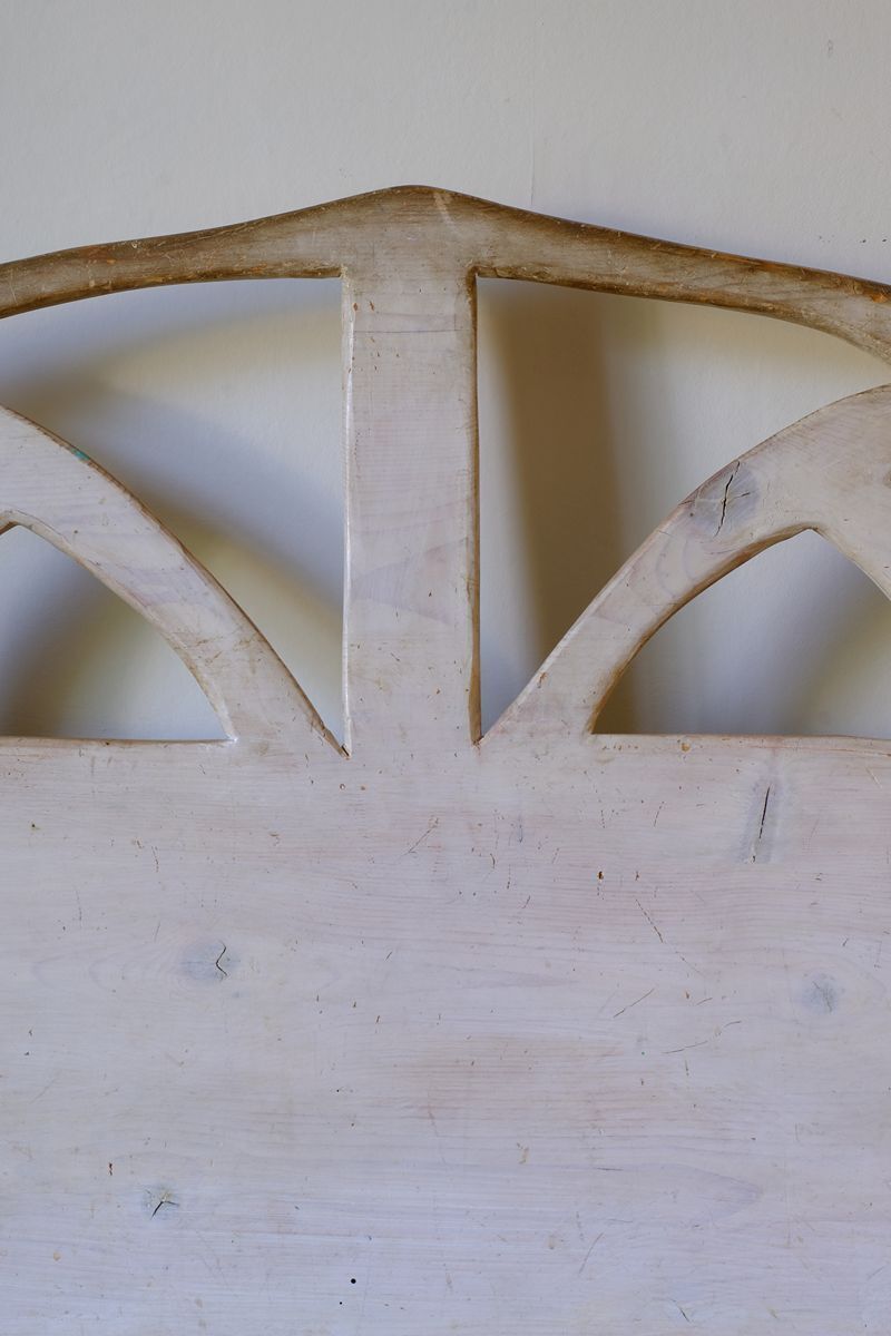 photo for sale 19th Century English Gothic Revival Painted Pine Hall Bench