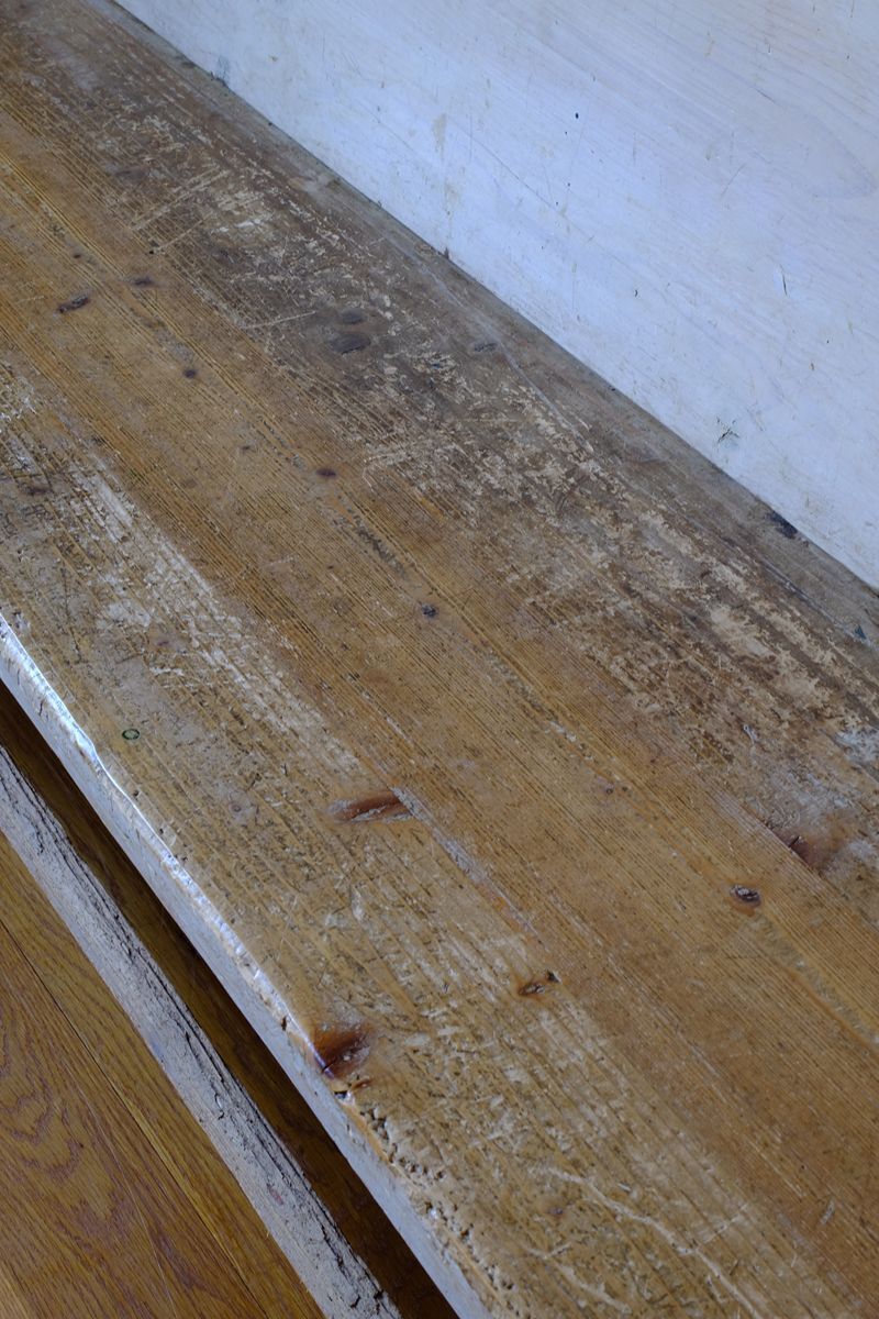 1800.0 19th Century English Gothic Revival Painted Pine Hall Bench photo