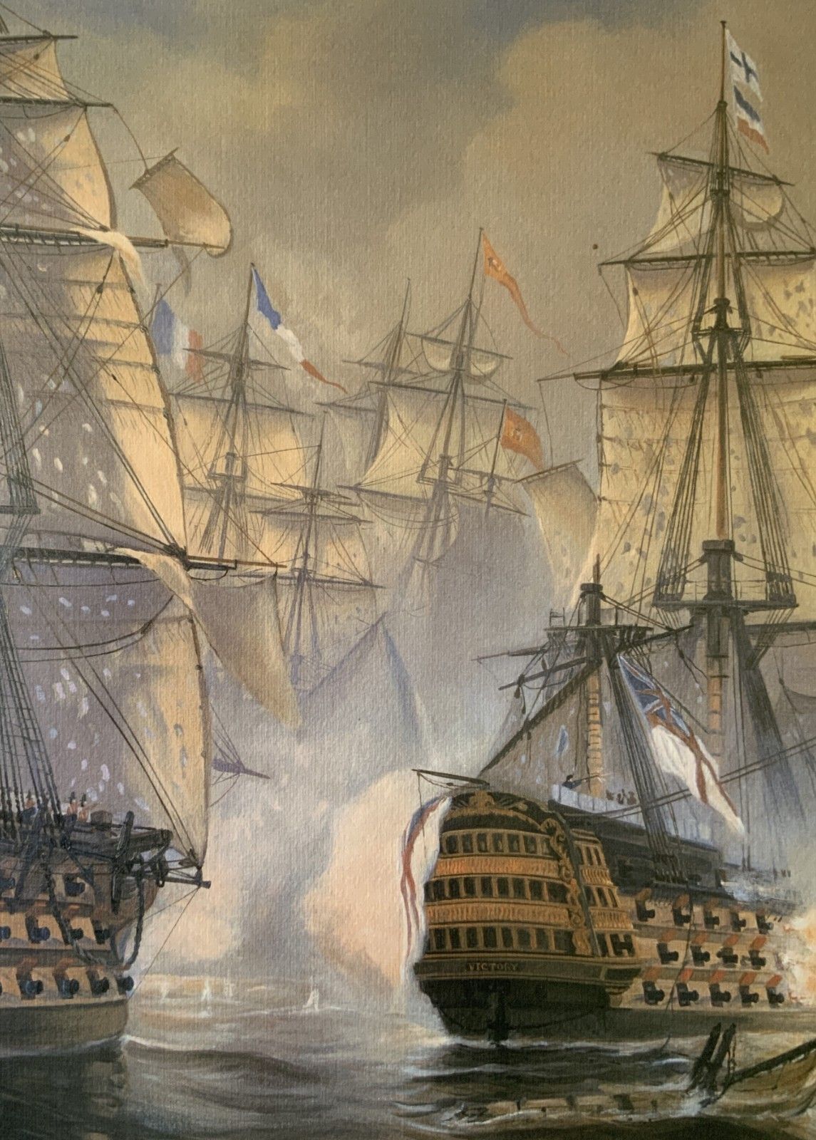 photo furniture Battle Of Trafalgar Seascape Lithograph Print Signed Artist's Proof (4of4)
