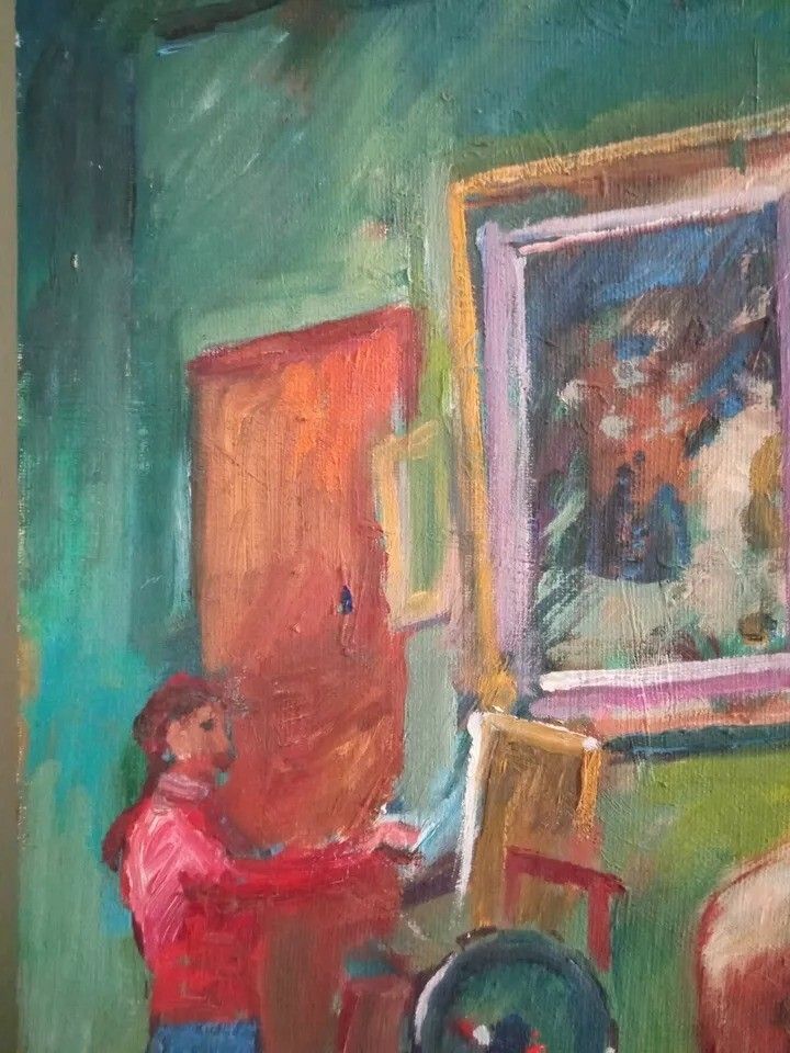 Antiek impressionistisch olieverfschilderij op paneel - Vrouwelijk naakt portret | 20e eeuw photo buy